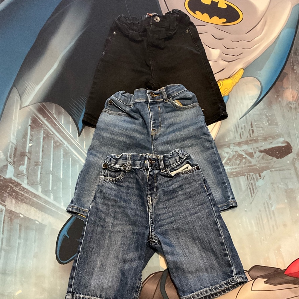 Kids Denim and Black Shorts Set